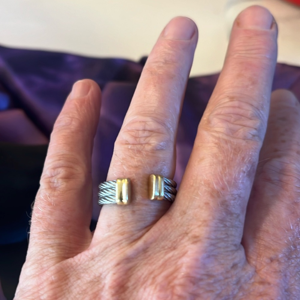 Charriol  two tone 18k and stainless steel ring size